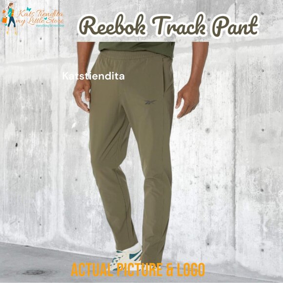 Reebok Men's Workout Ready Track Pant Size M Army Green Training Gym NWT - Picture 1 of 16